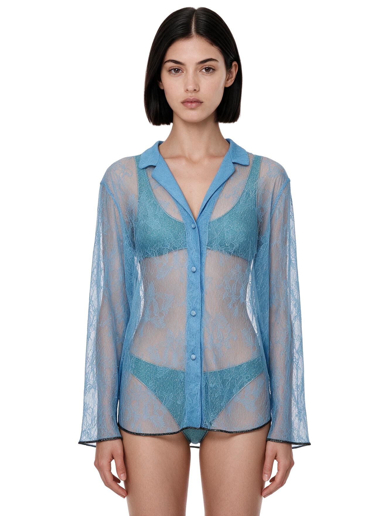 Camicia Lace in blu 