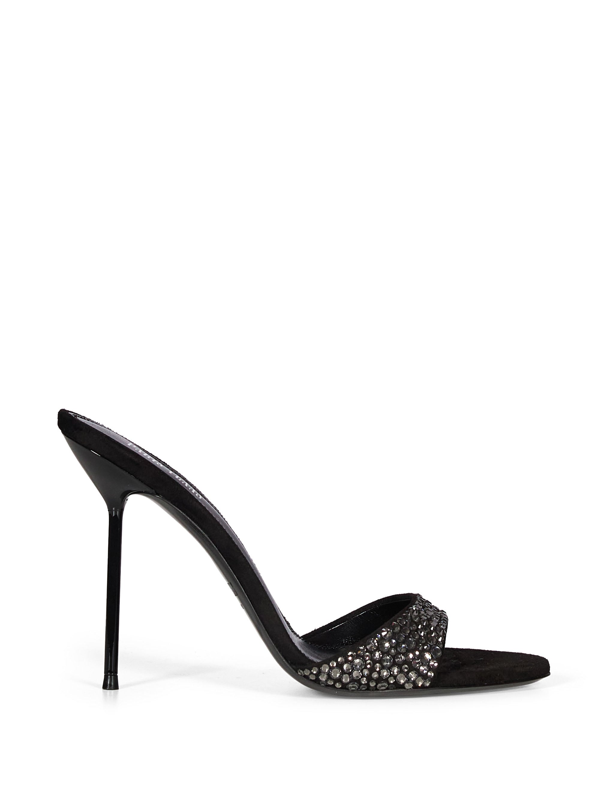 Mules Lidia in nero con strass 