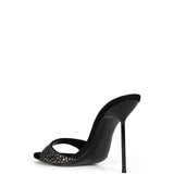 Mules Lidia in nero con strass 