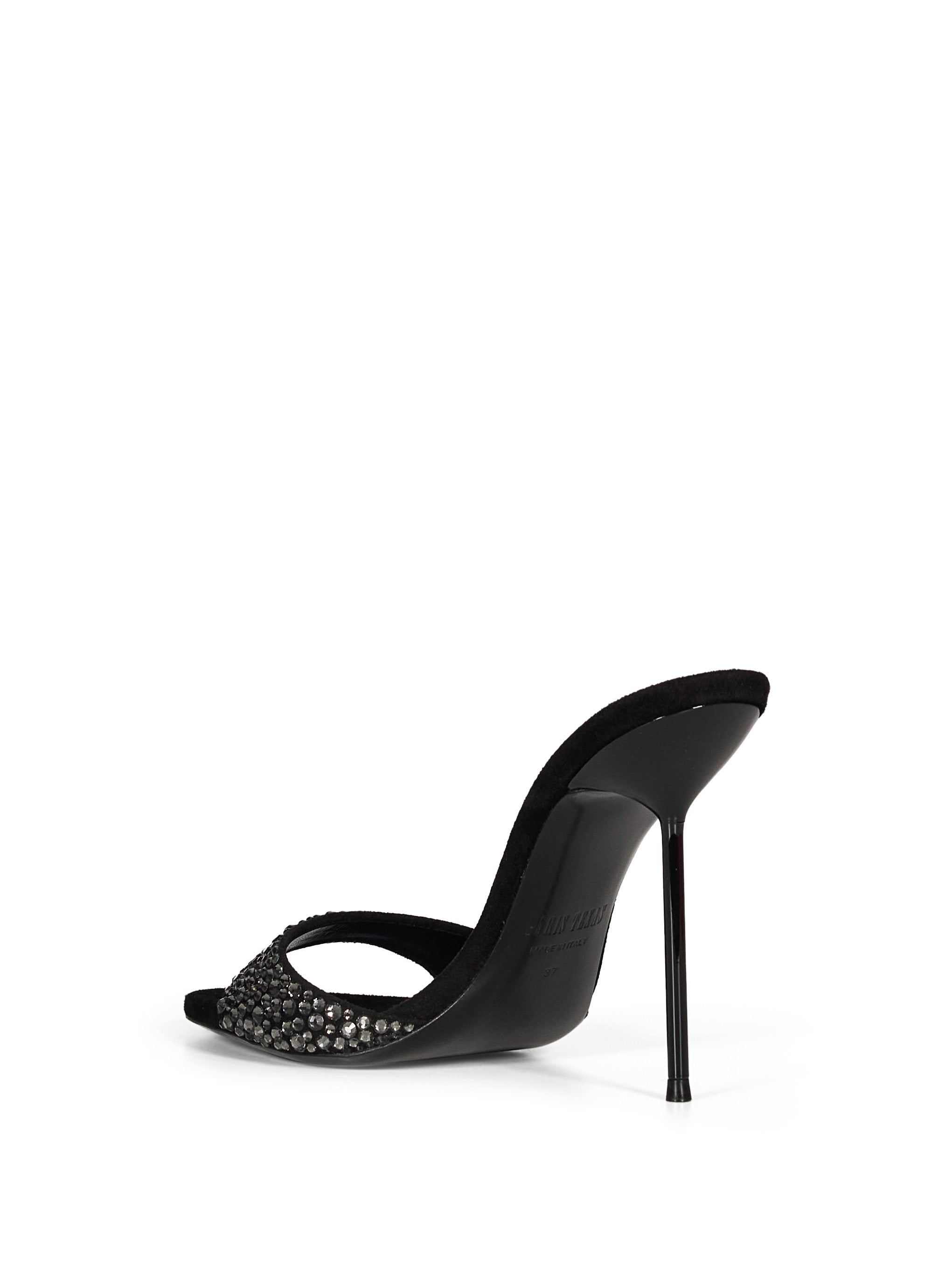 Mules Lidia in nero con strass 