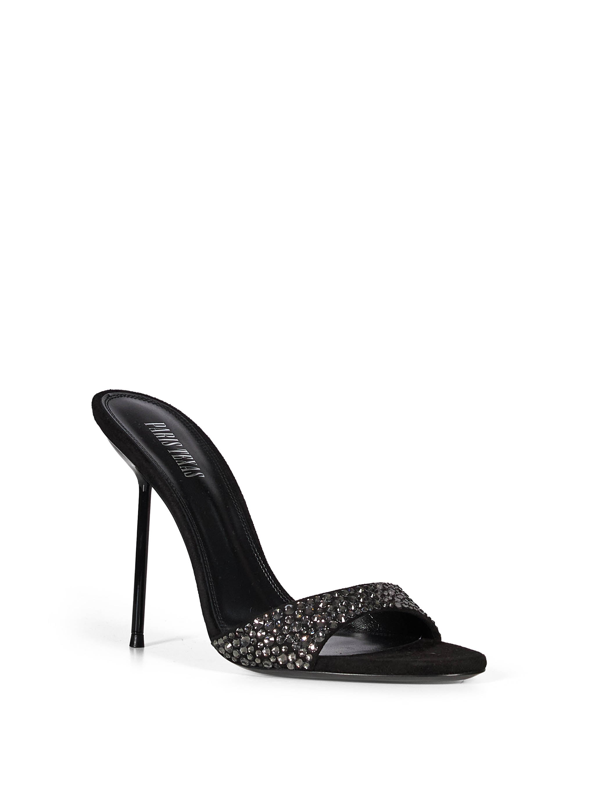 Mules Lidia in nero con strass 