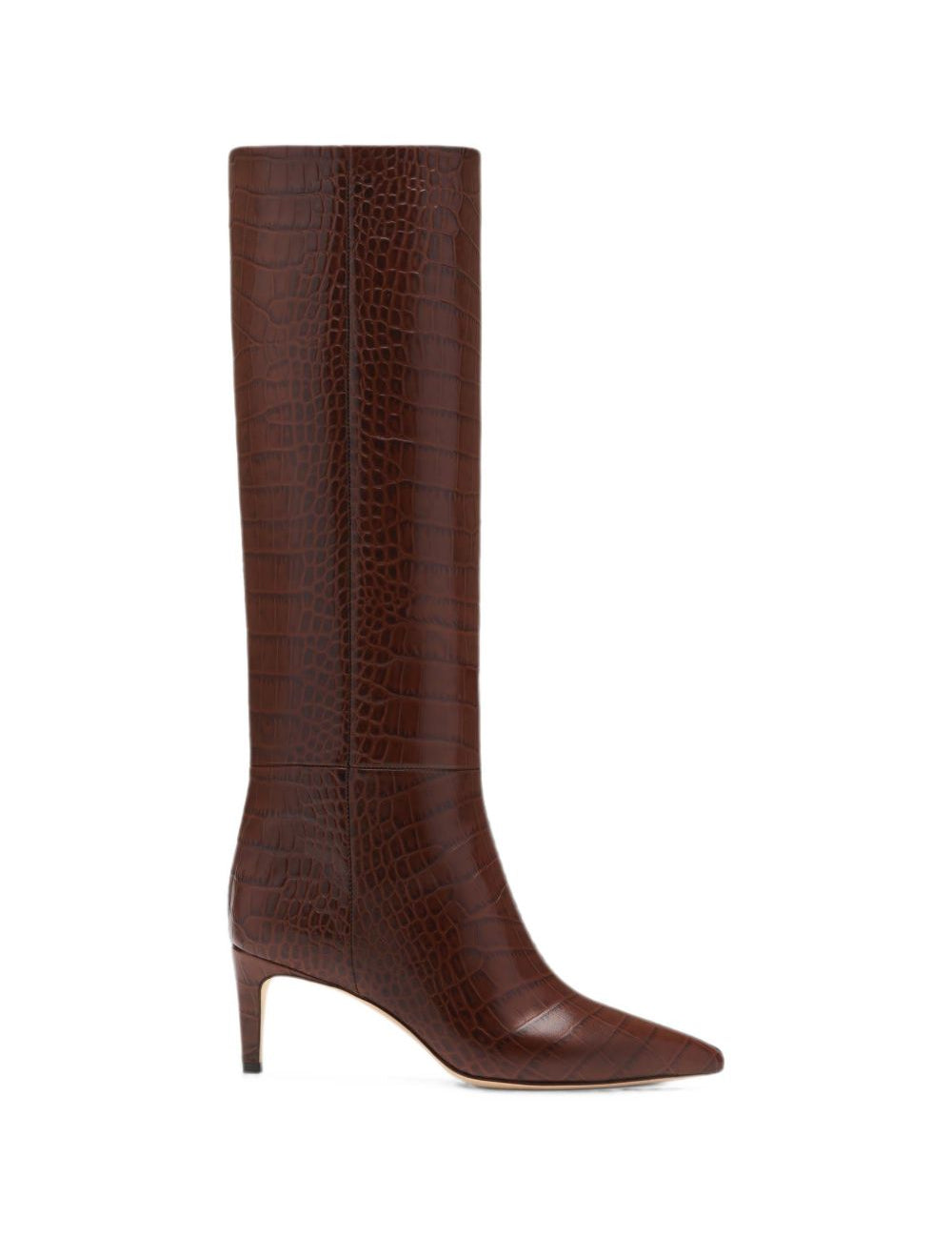 Stivali Stiletto effetto coccodrillo in marrone 