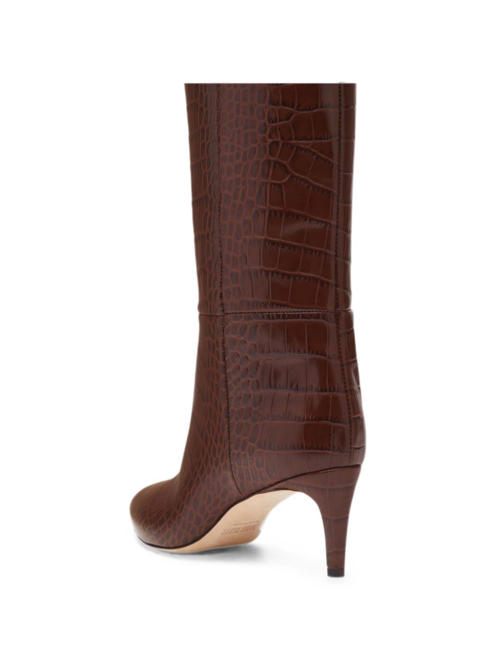 Stivali Stiletto effetto coccodrillo in marrone 