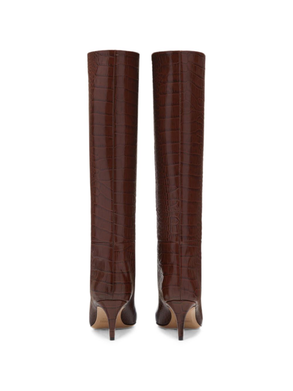Stivali Stiletto effetto coccodrillo in marrone 
