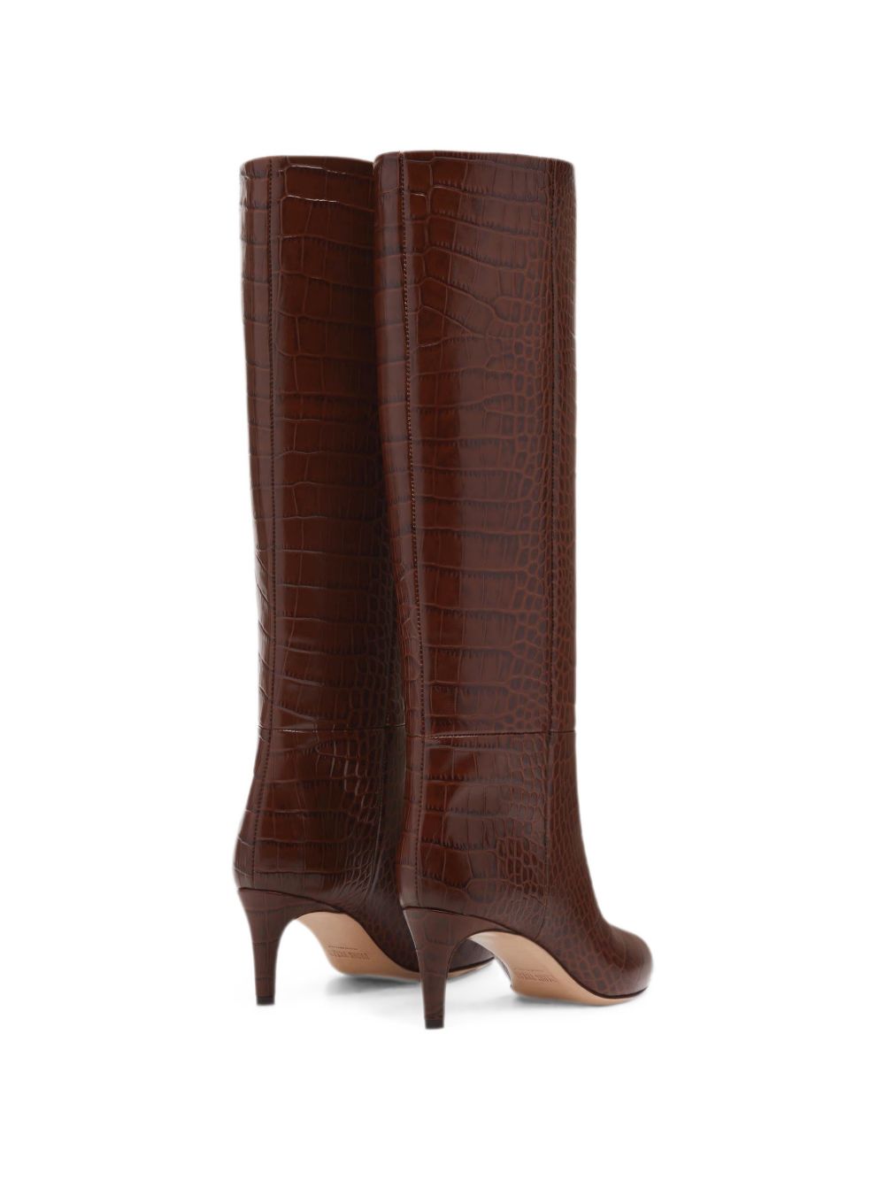 Stivali Stiletto effetto coccodrillo in marrone 