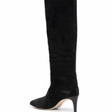 Stivali Stiletto effetto scamosciato in nero 