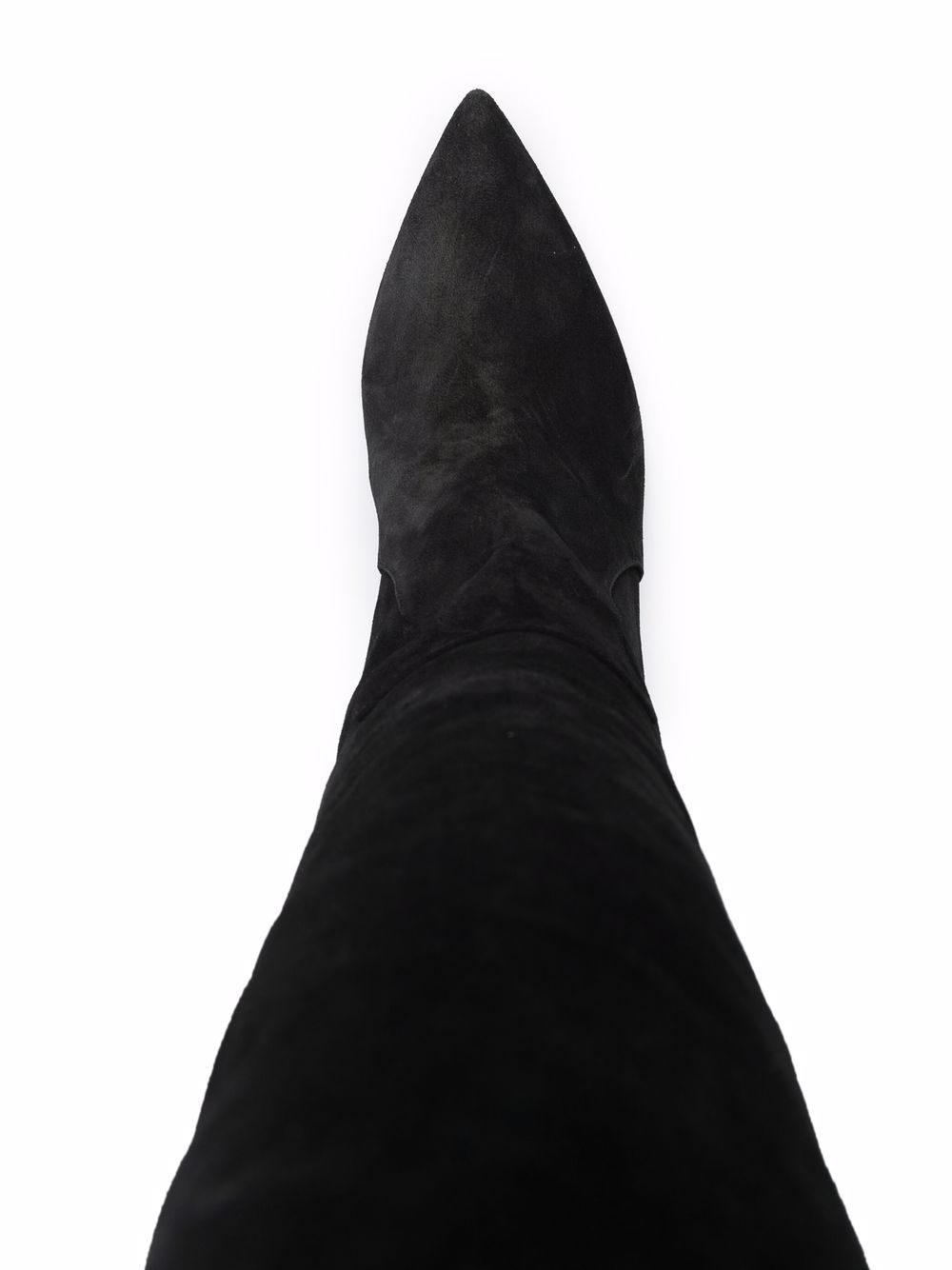 Stivali Stiletto effetto scamosciato in nero 
