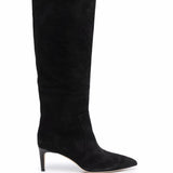 Stivali Stiletto effetto scamosciato in nero 