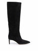 Stiletto faux suede boots in black
