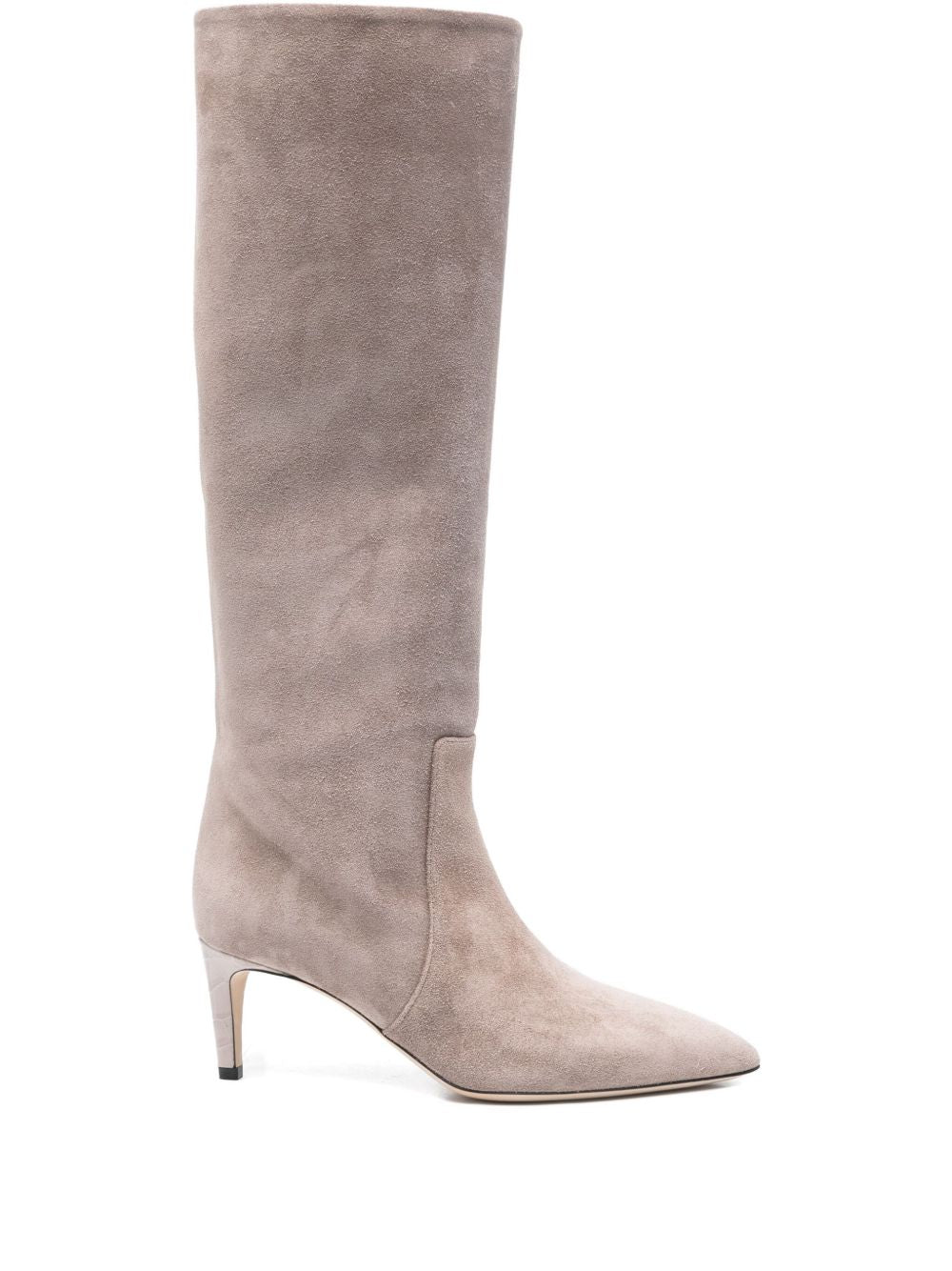 Stivali Stiletto effetto scamosciato in taupe 