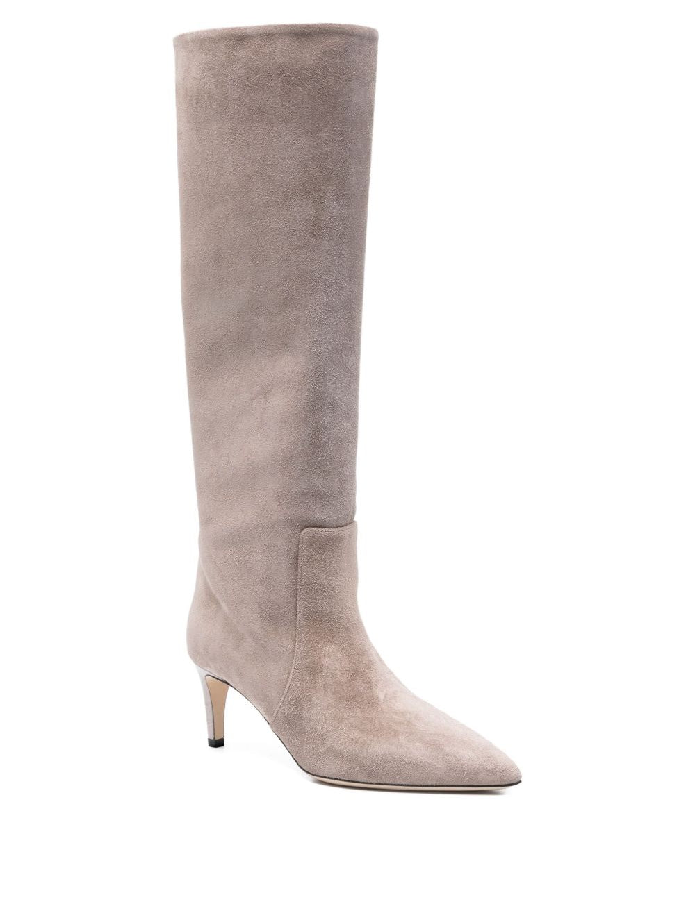 Stivali Stiletto effetto scamosciato in taupe 