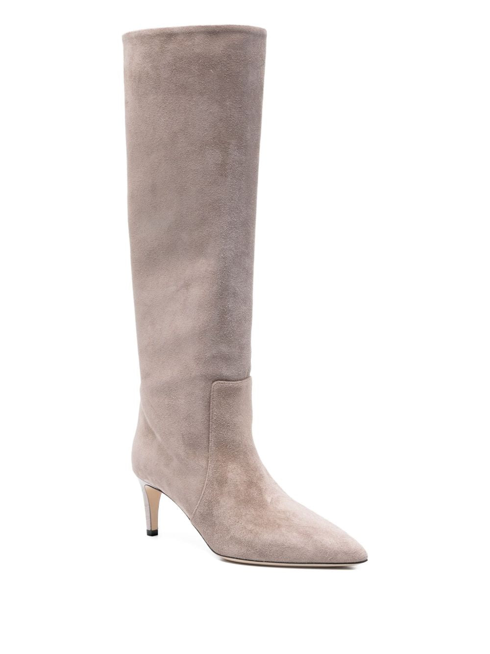 Stivali Stiletto effetto scamosciato in taupe 