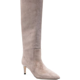 Stivali Stiletto effetto scamosciato in taupe 