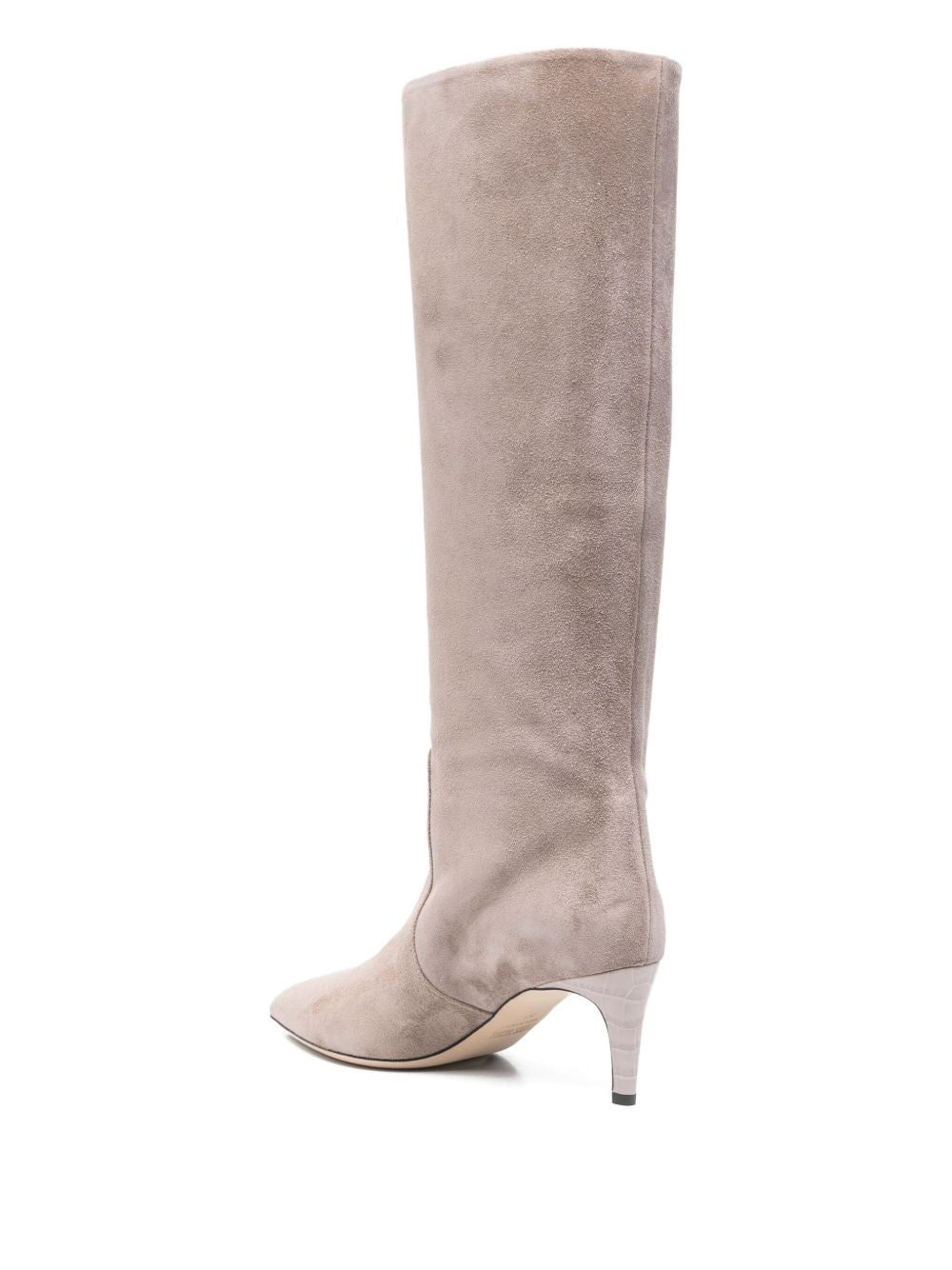 Stivali Stiletto effetto scamosciato in taupe 