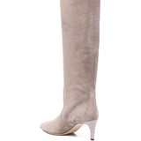 Stivali Stiletto effetto scamosciato in taupe 