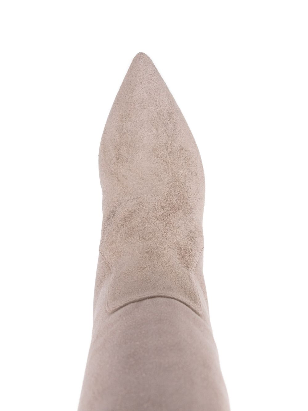 Stivali Stiletto effetto scamosciato in taupe 