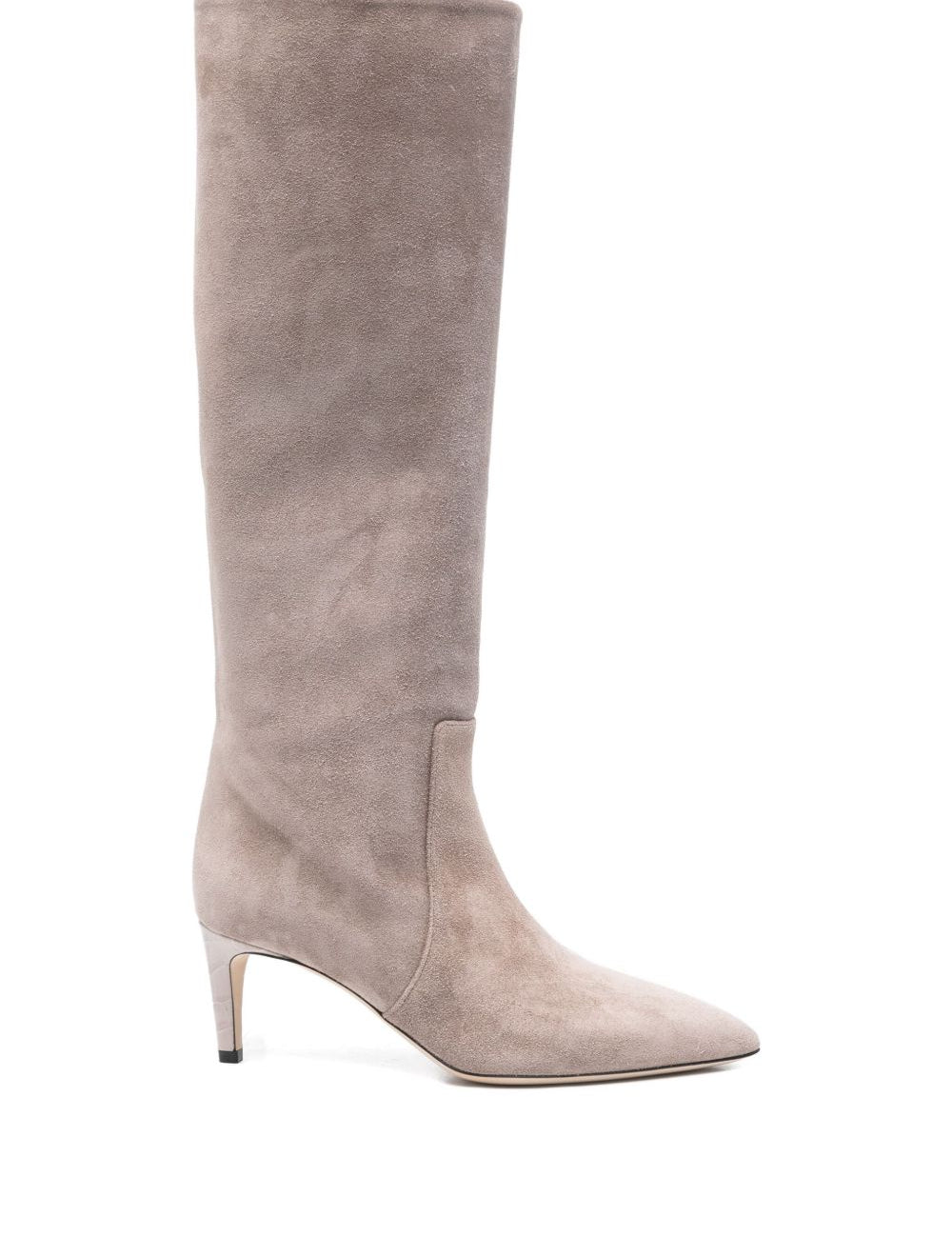 Stivali Stiletto effetto scamosciato in taupe 