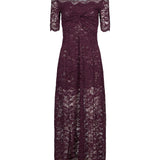 Abito midi in pizzo nero 