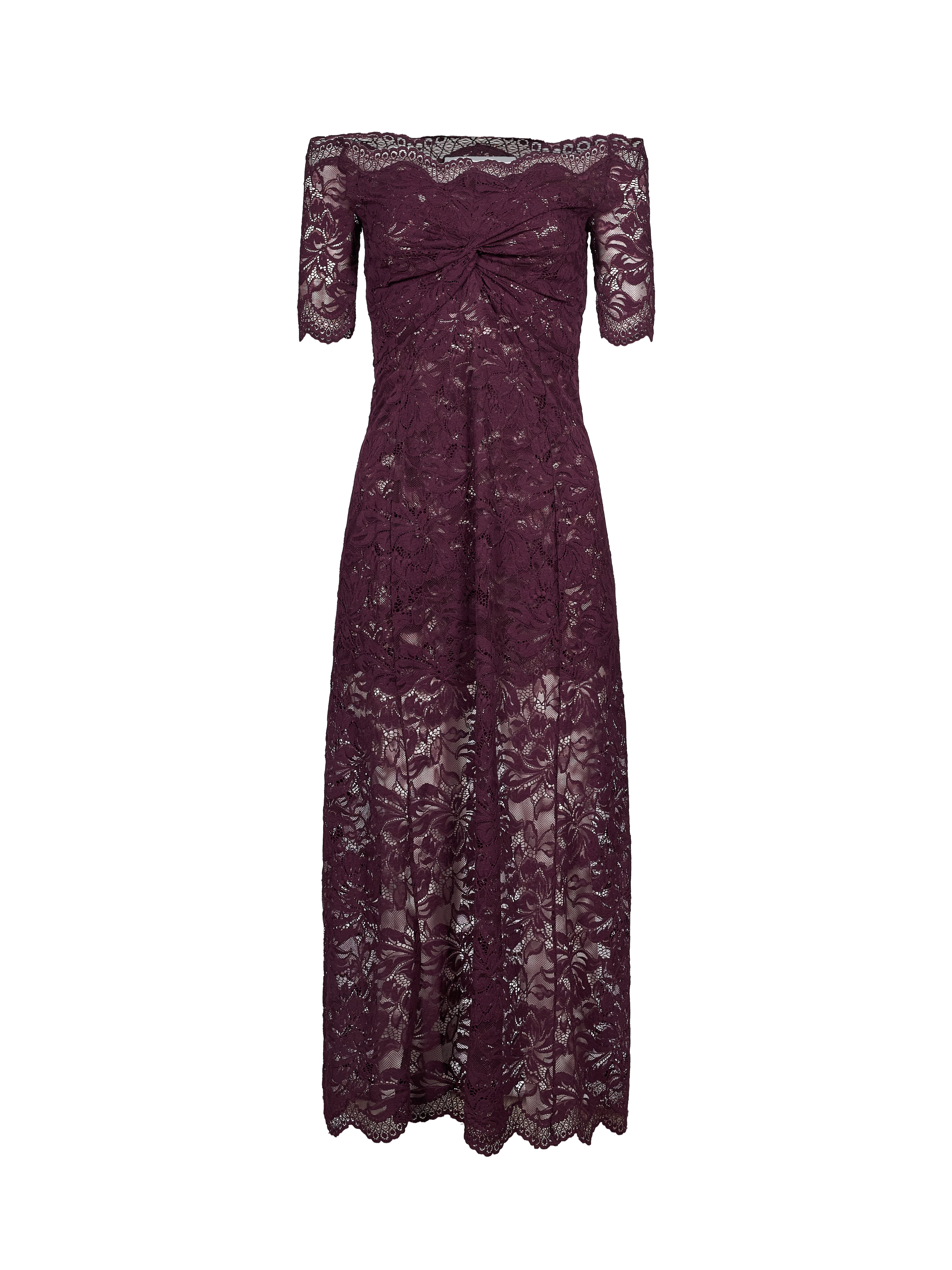 Abito midi in pizzo nero 