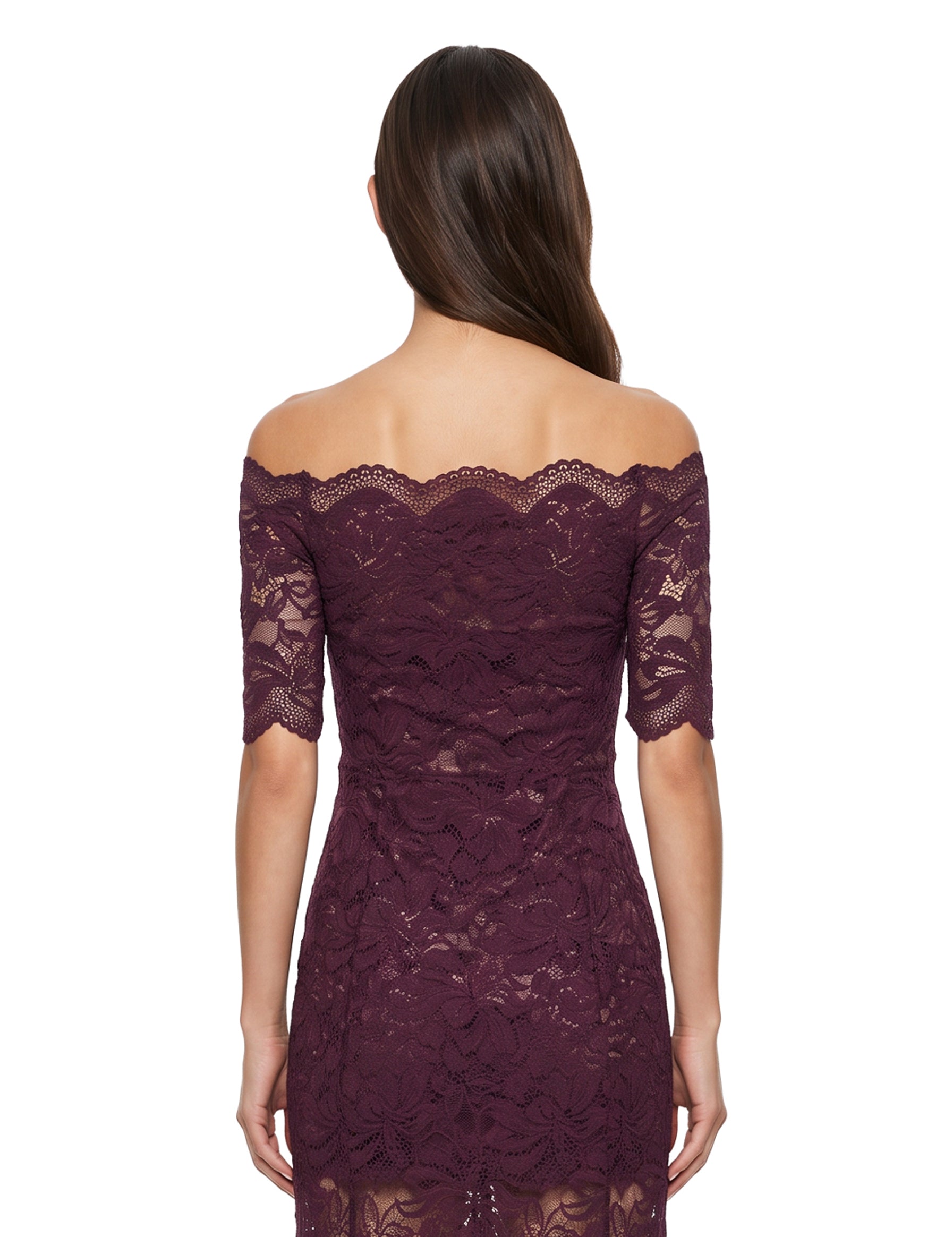 Top in pizzo viola 
