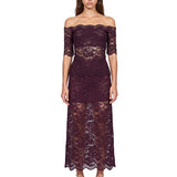 Top in pizzo viola 