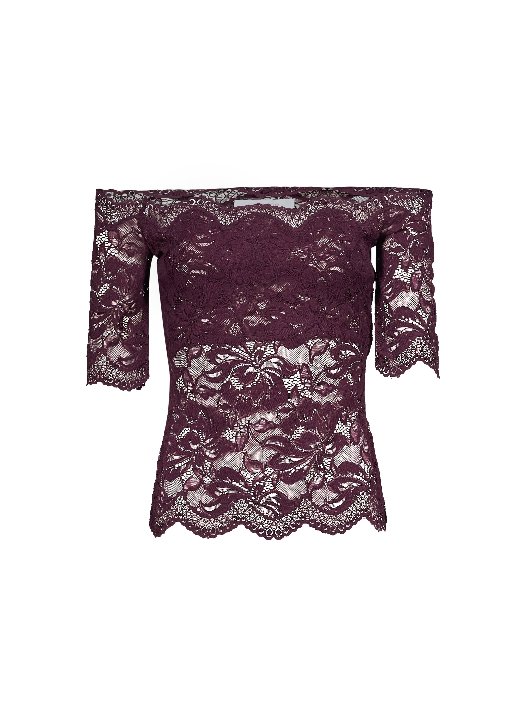 Top in pizzo viola 