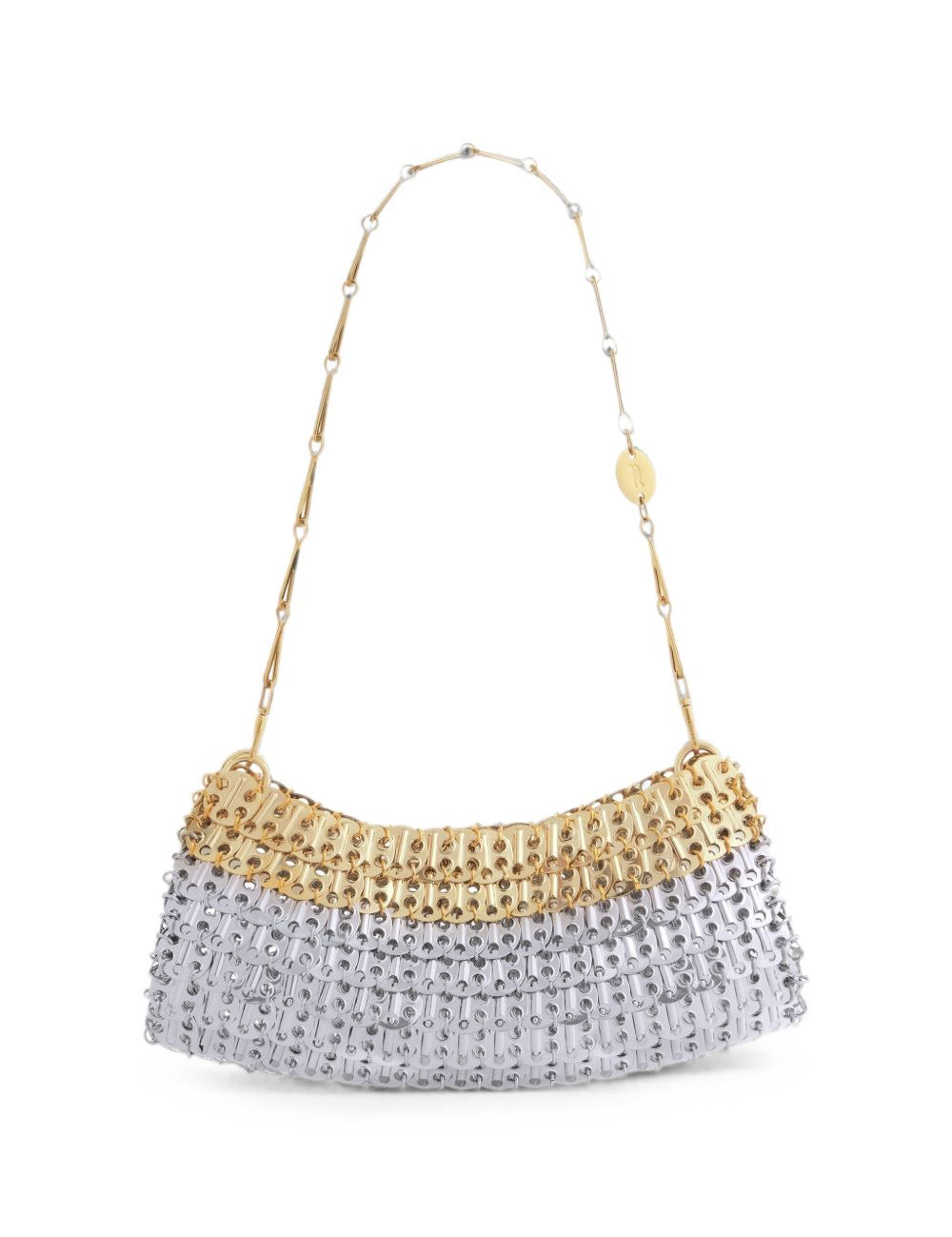 Clutch in maglia metallica bicolore in Skyline oro e argento 