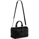 Borsa a mano con dischi in nero 
