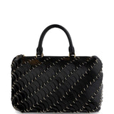 Borsa a mano con dischi in nero 
