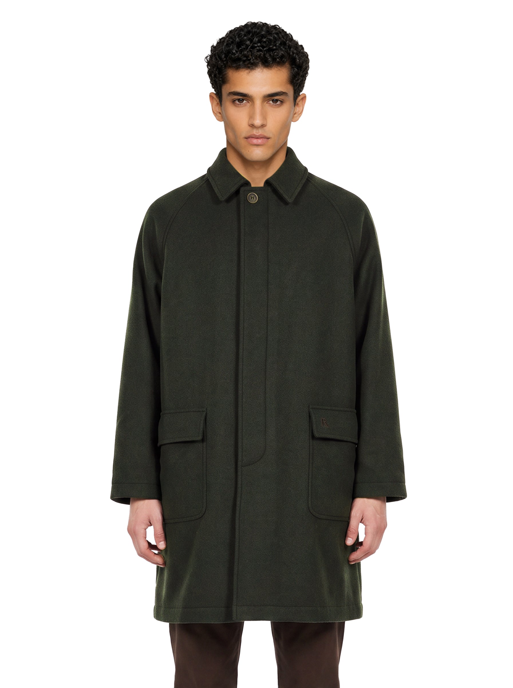 Cappotto in lana verde 