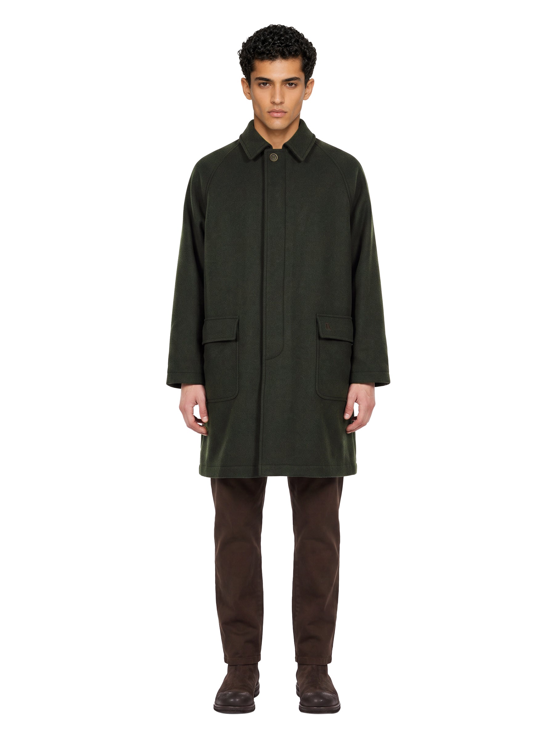 Cappotto in lana verde 