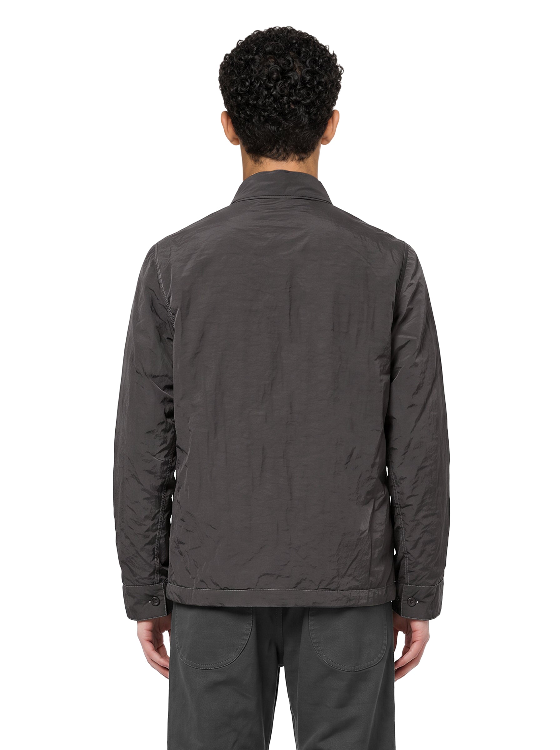 Giacca camicia imbottita in nylon grigio 