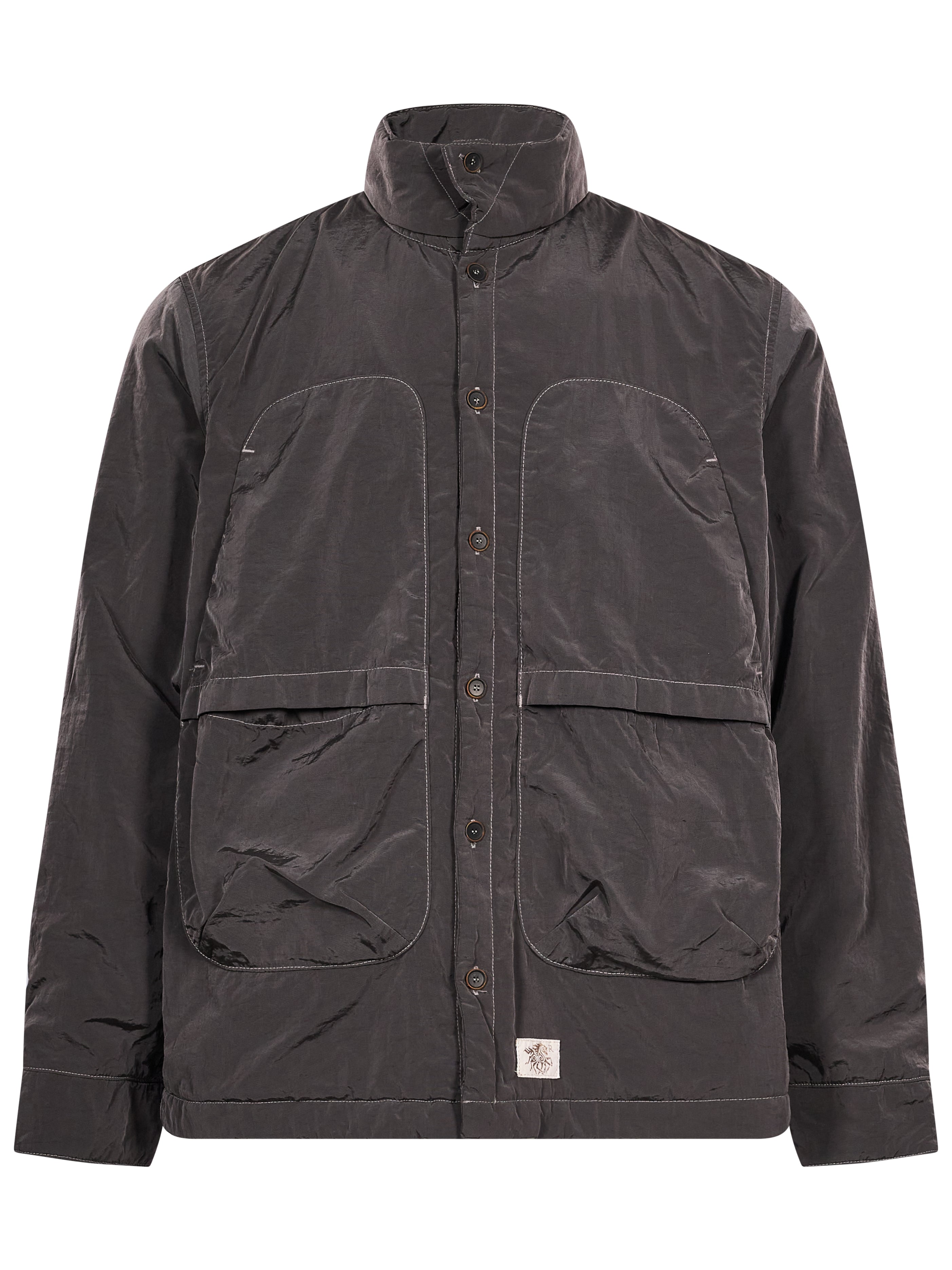 Giacca camicia imbottita in nylon grigio 