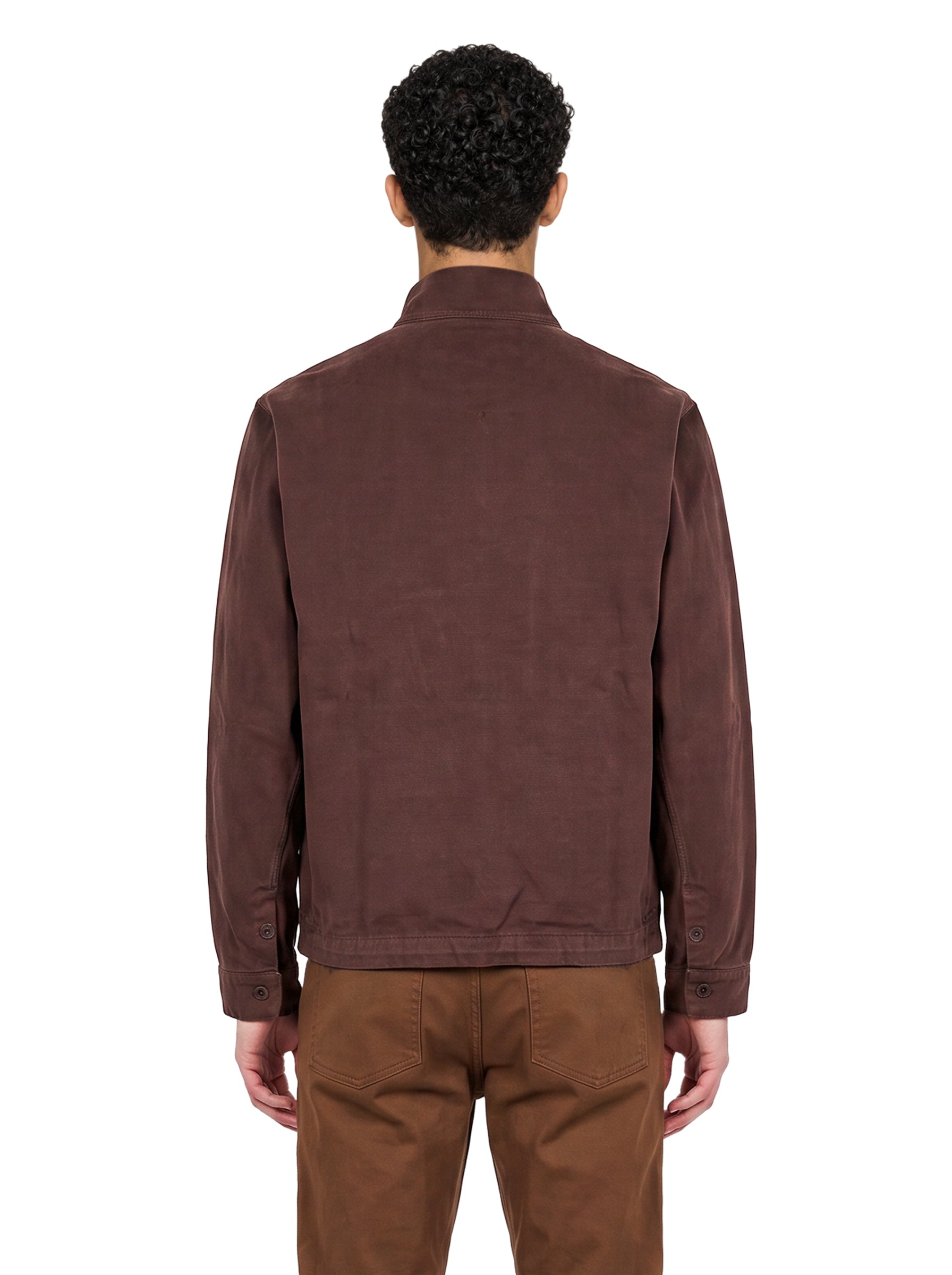 Giacca camicia in cotone marrone 