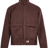 Giacca camicia in cotone marrone 