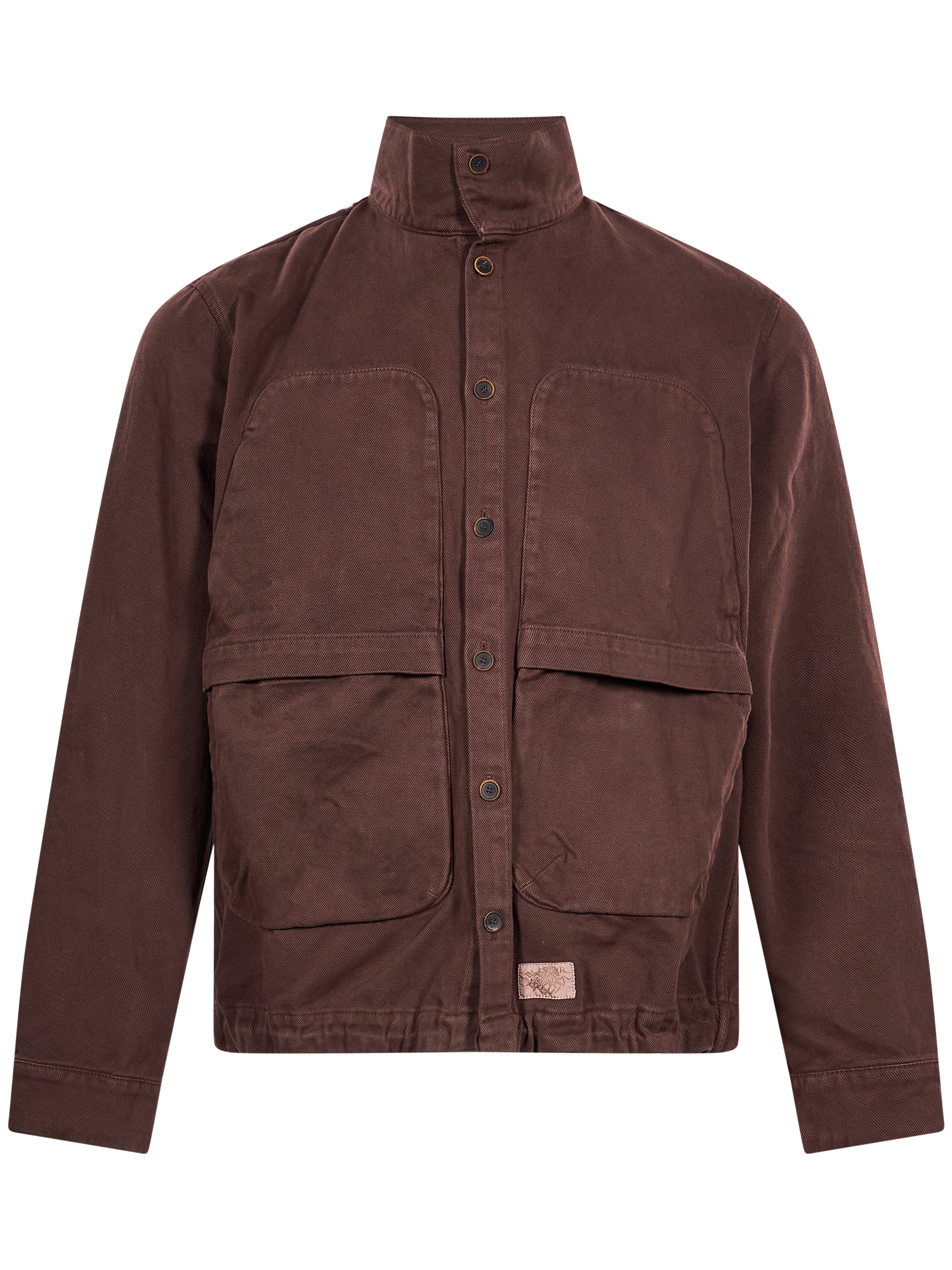 Giacca camicia in cotone marrone 