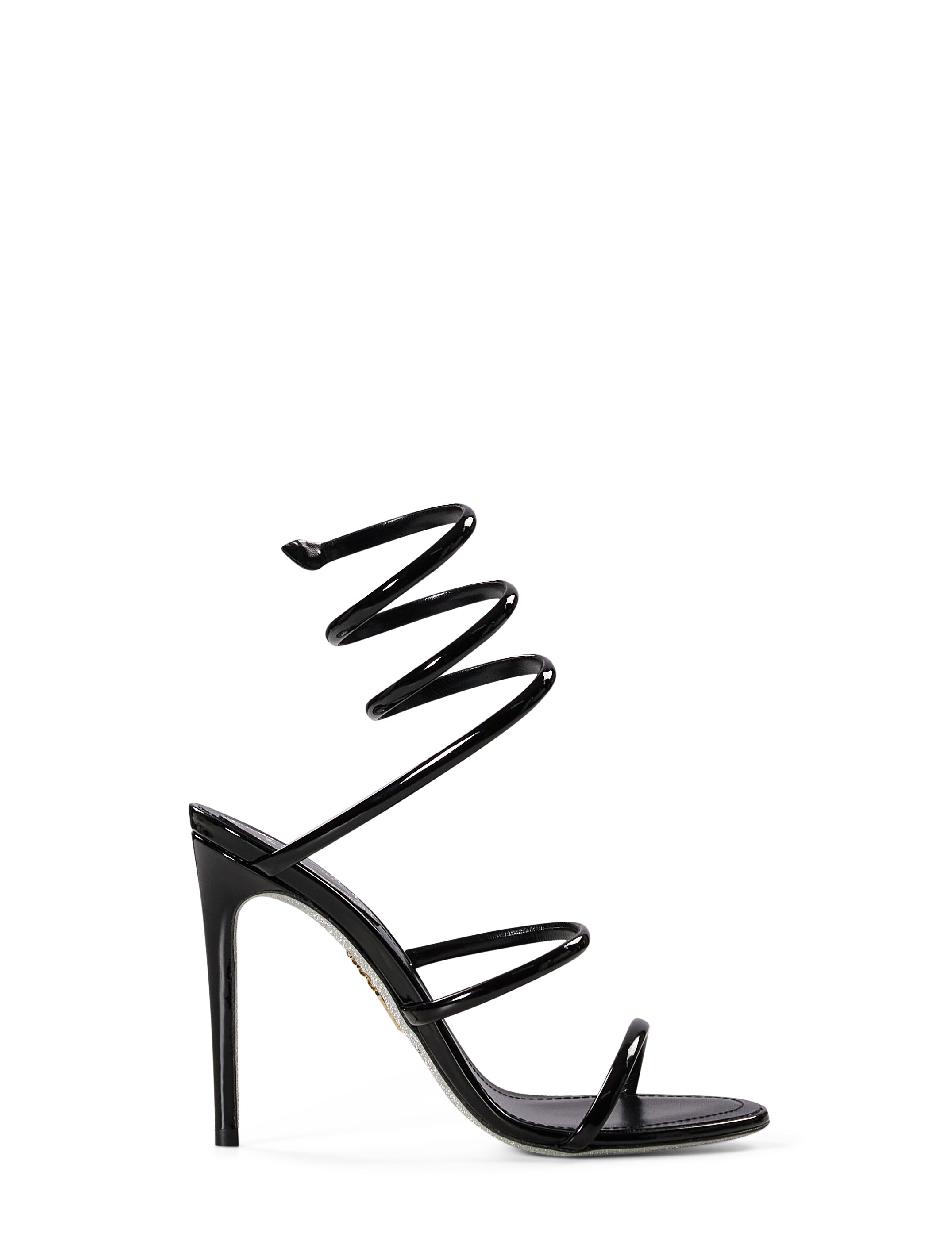 Sandalo Cleo in vernice in nero 