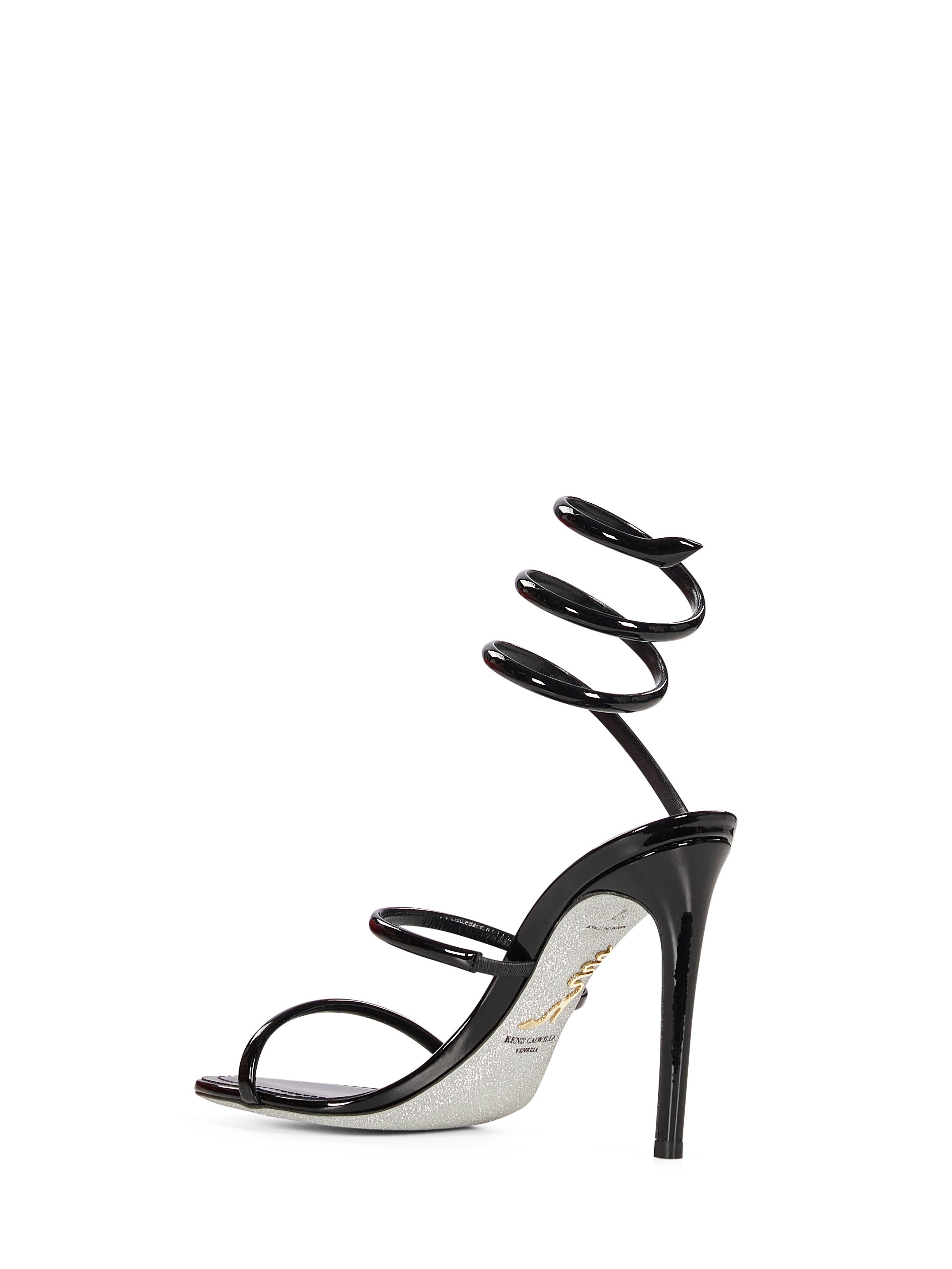 Sandalo Cleo in vernice in nero 