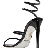 Sandalo Cleo in vernice in nero 