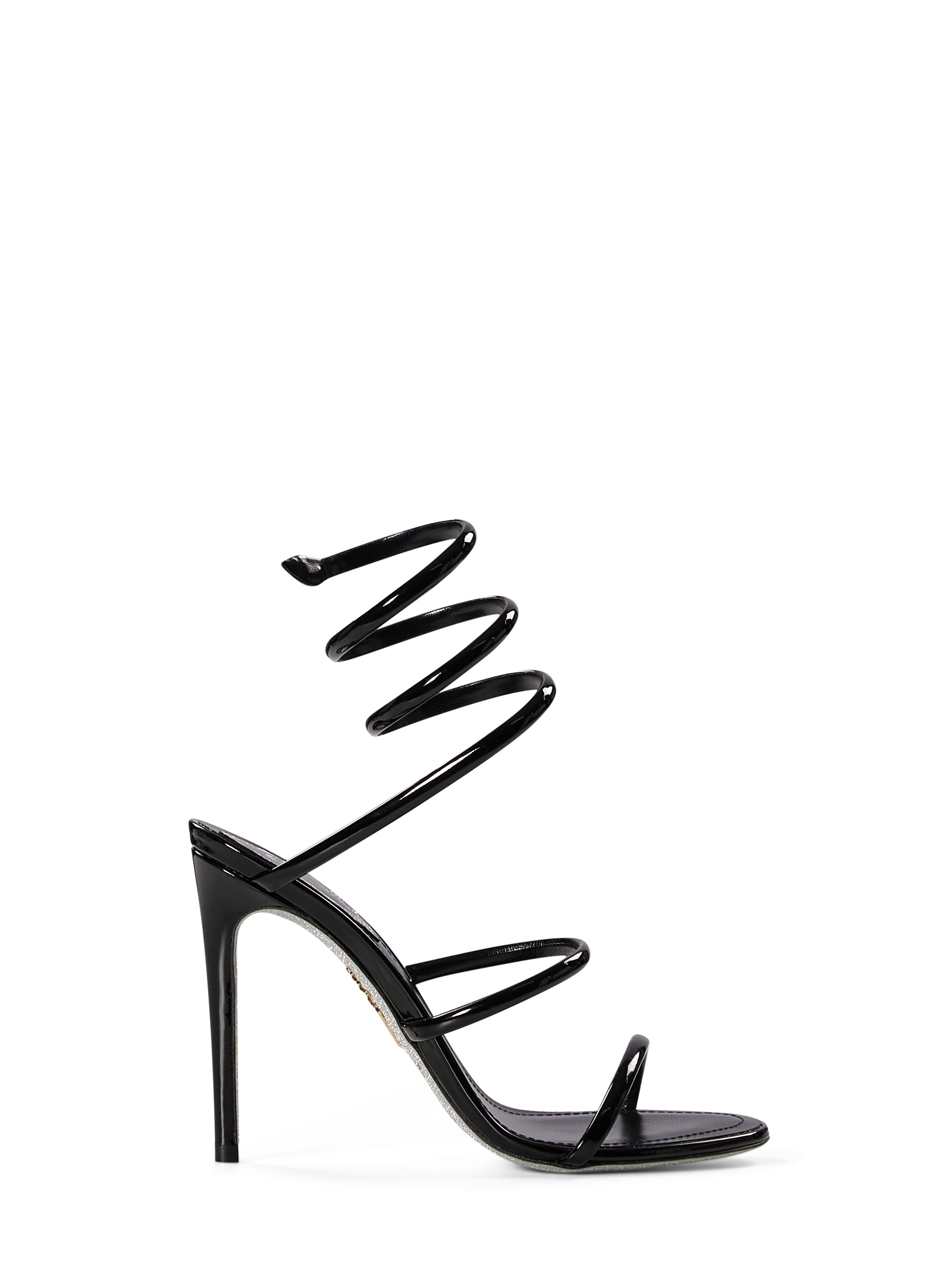 Sandalo Cleo in vernice in nero 