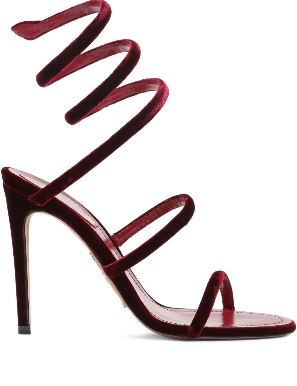 Sandali in velluto cleo in rosso Rene caovilla - donna 