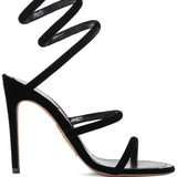 Sandali in velluto cleo in nero Rene caovilla - donna 