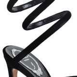 Sandali in velluto cleo in nero Rene caovilla - donna 