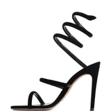 Sandali in velluto cleo in nero Rene caovilla - donna 