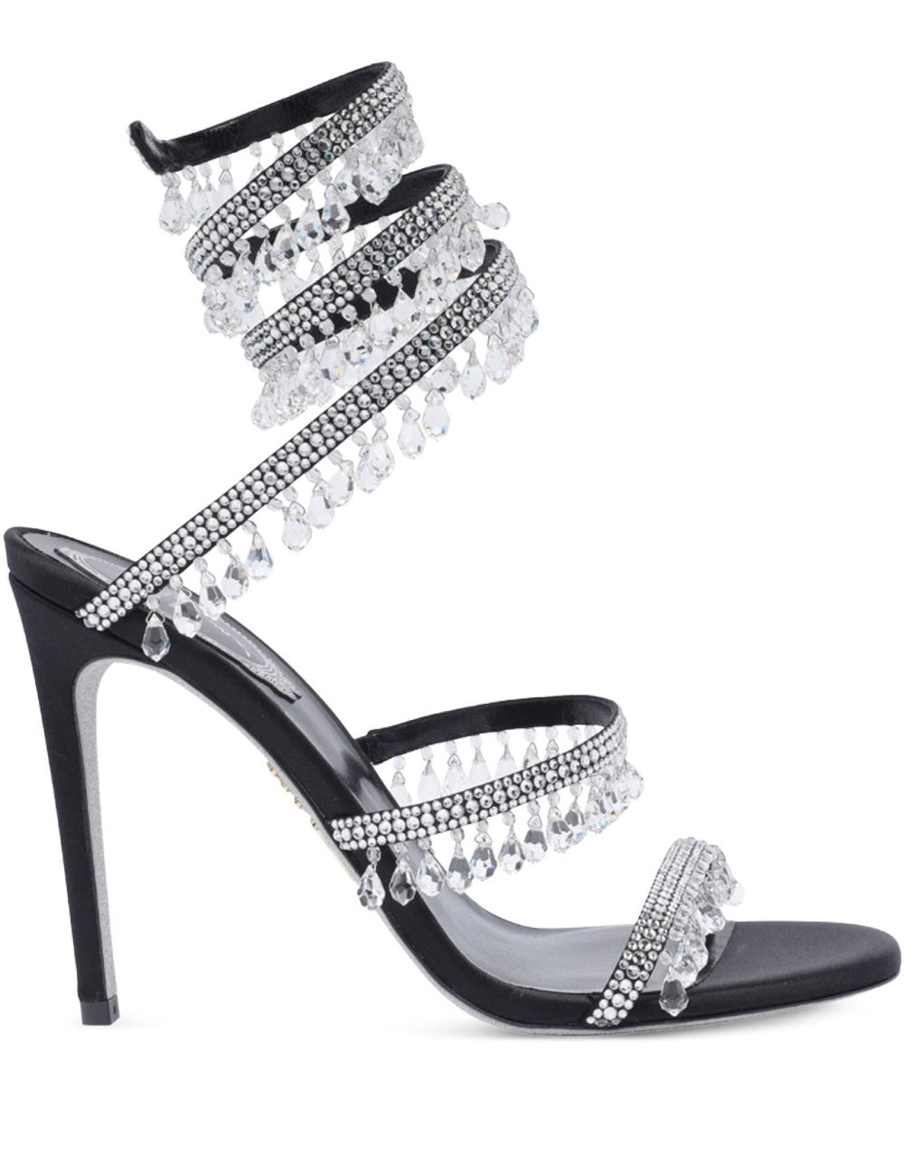 Sandali Chandelier con cristalli in nero 