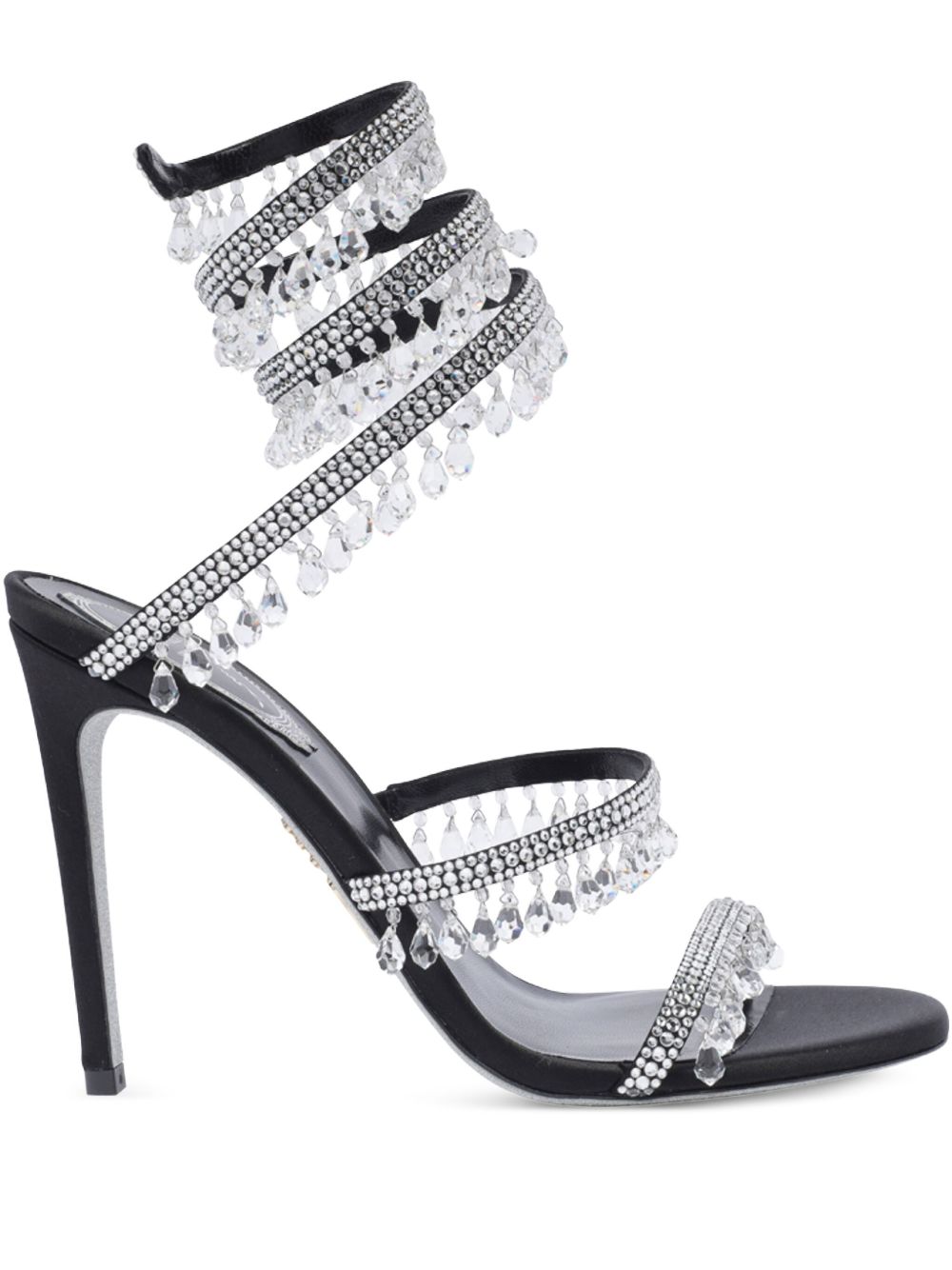 Sandali Chandelier con cristalli in nero 