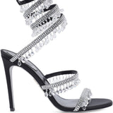 Sandali Chandelier con cristalli in nero 