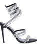 Black Chandelier Crystal Sandals