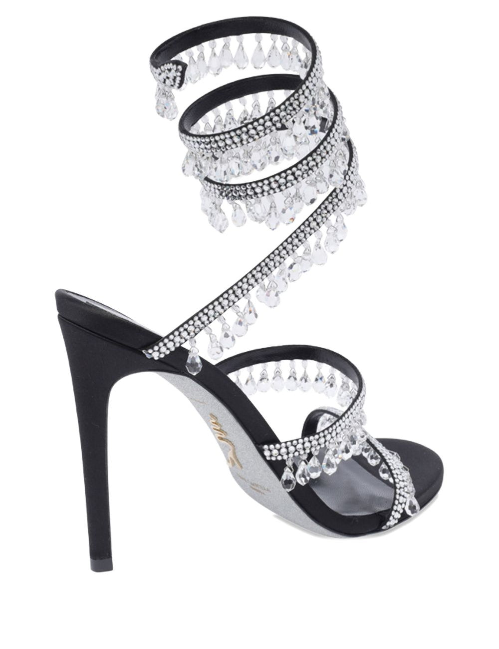 Sandali Chandelier con cristalli in nero 
