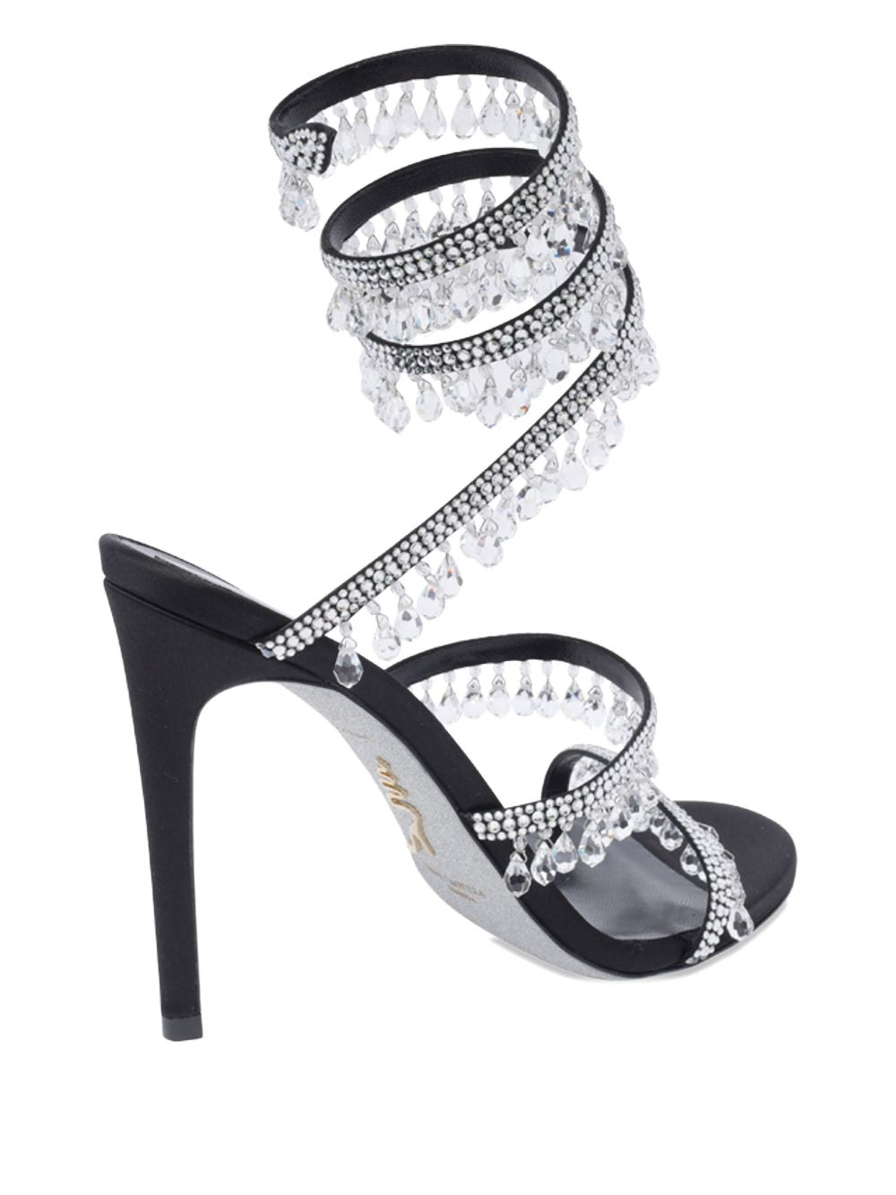 Sandali Chandelier con cristalli in nero 